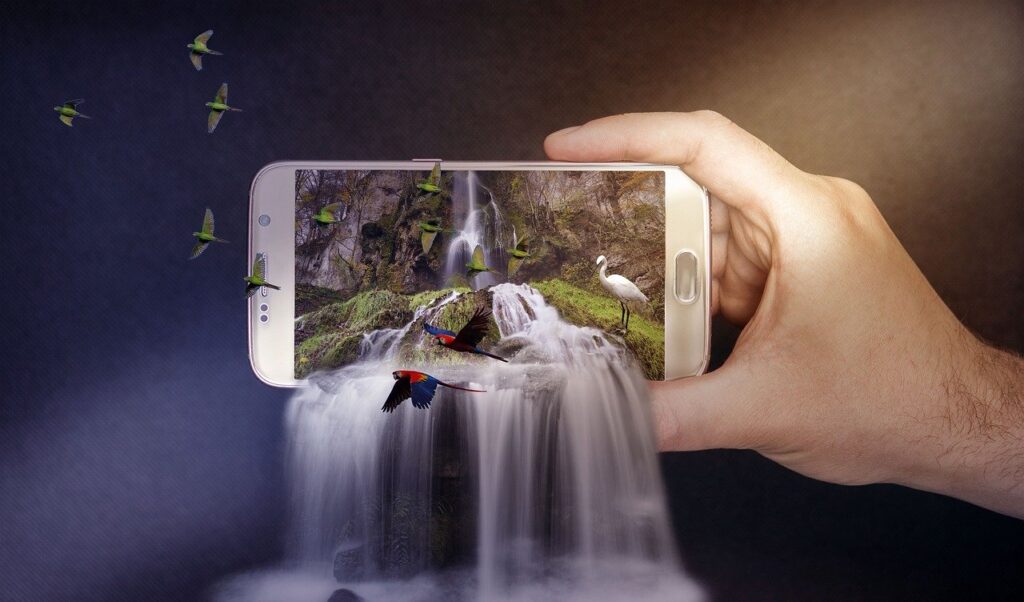 waterfalls, phone, smartphone-2987477.jpg